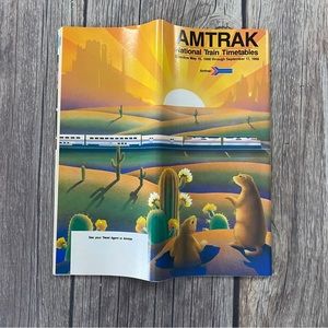 Vtg Amtrak National Train Timetables Schedule Brochure Booklet May 1988